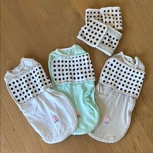 Nanit baby breathing Swaddle Set - Mint and White